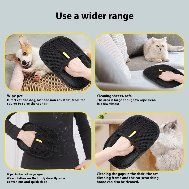 Two-Way Magic Pet Hair Removal Brush Gloves