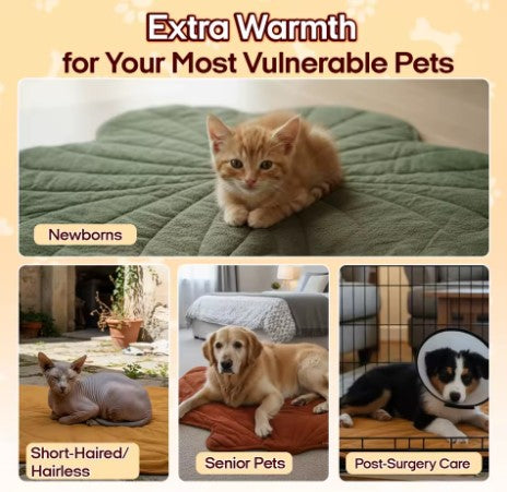 Pet Heating Mat New Leaf-Shaped Winter Pad for Cats Dogs