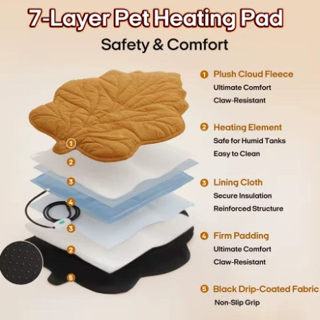 Pet Heating Mat New Leaf-Shaped Winter Pad for Cats Dogs