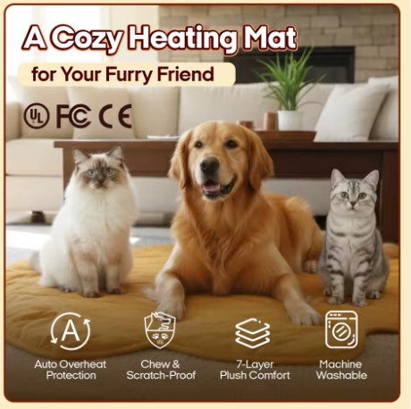 Pet Heating Mat New Leaf-Shaped Winter Pad for Cats Dogs
